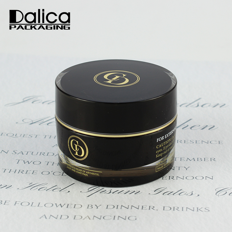 Classic 0.5oz 1oz 2oz 4oz 8oz Black Round Empty Acrylic Cosmetic Jar