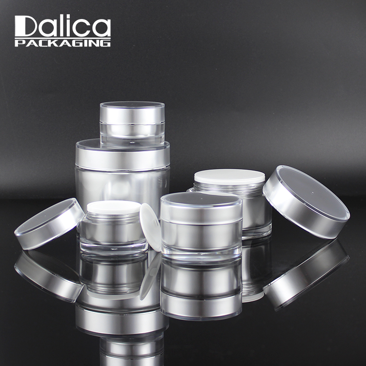 Classic 0.5oz 1oz 2oz 4oz 8oz Black Round Empty Acrylic Cosmetic Jar