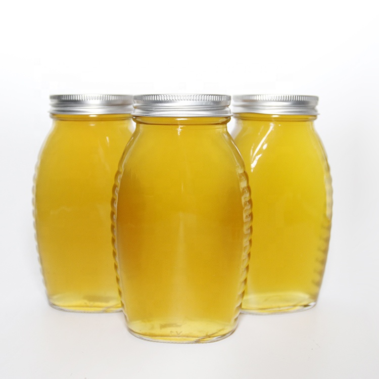 Classic 16oz Queenline Glass Honey Jar With Screw Lid And Honey Dipper Wholesale
