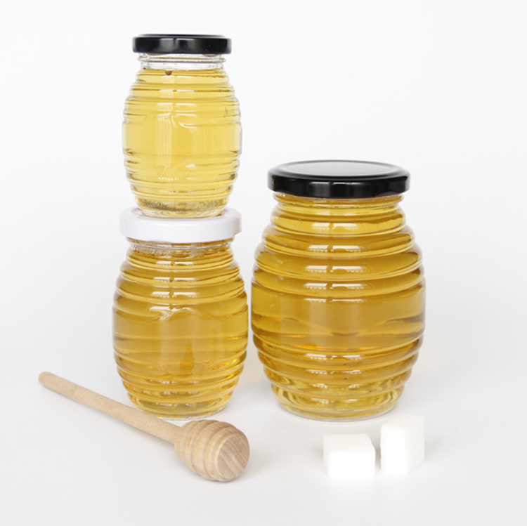 Classic 250ml 500ml Wholesale Glass Honey Packaging Containers Food Grade Jam Sauce Candy Jars For Honey