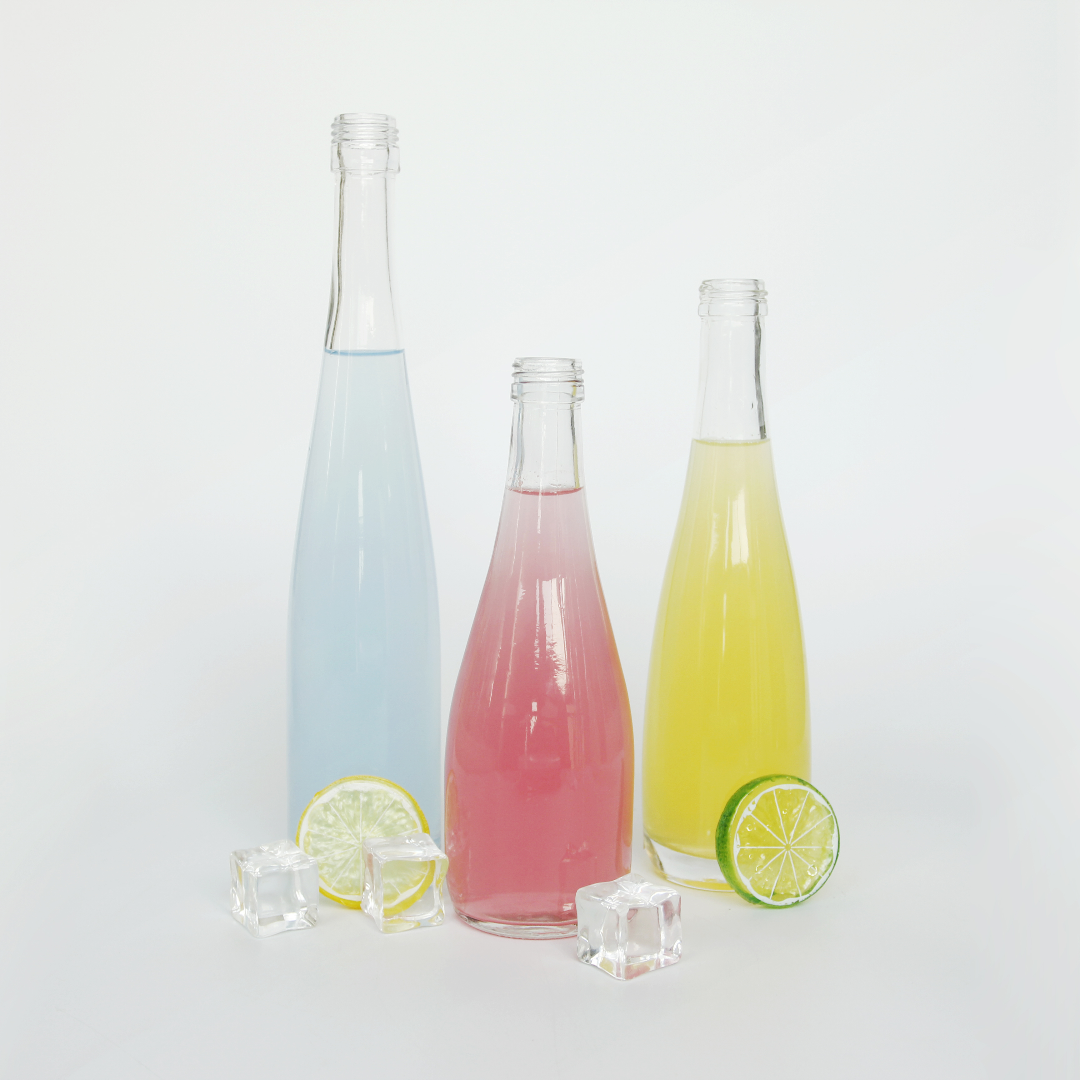 Classic 250ml Water Tear Shape Glass Bottles popular for Juice Drinks Packaging