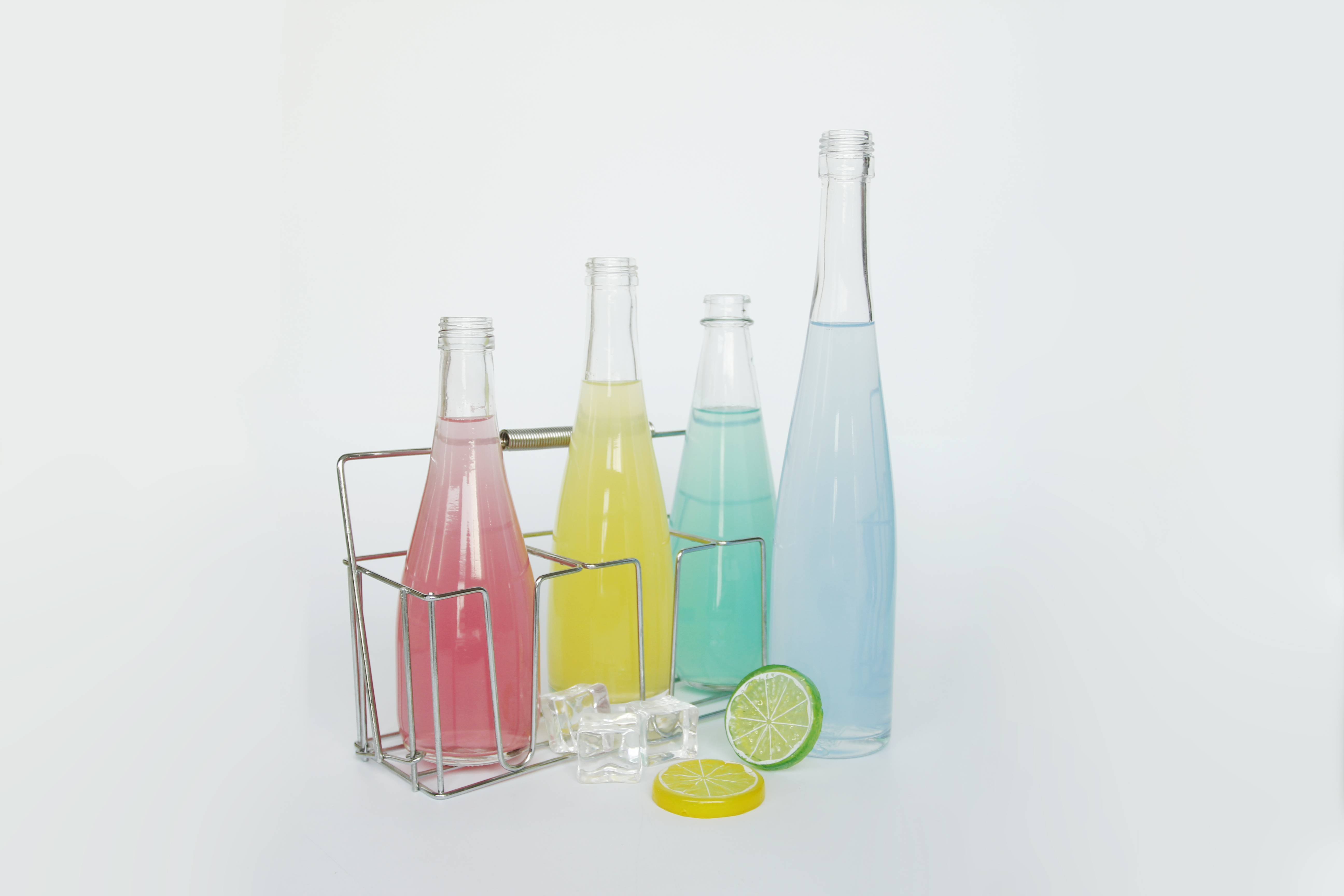 Classic 250ml Water Tear Shape Glass Bottles popular for Juice Drinks Packaging