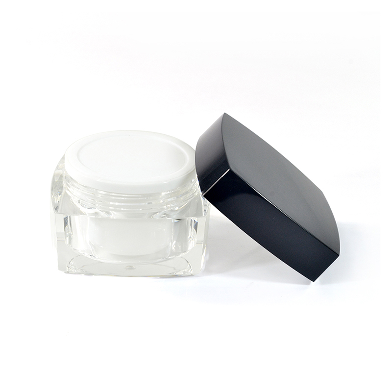 Classic 5ml 10m 15ml 30ml 50ml square acrylic cream jar for cosmetic packing