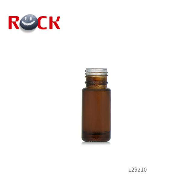 Classic 5ml Amber Glass Empty Roll On Bottle With Gemstone Ball and Black Plastic Cap