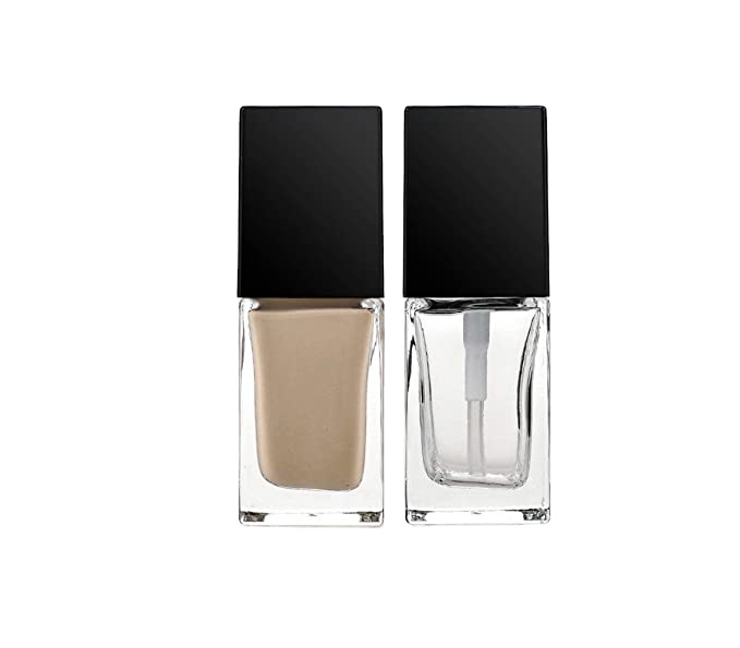 Classic Hot Sale 30ml Square Clear Empty Serum Lotion Foundation Glass Bottle With Black Pump