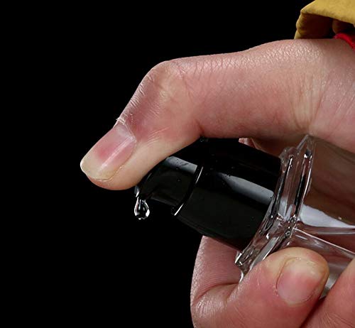 Classic Hot Sale 30ml Square Clear Empty Serum Lotion Foundation Glass Bottle With Black Pump