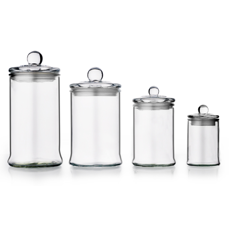Classic Large Decorative Cotton Jar Bathroom Storage Organizer Canister Glass Jar With Lid
