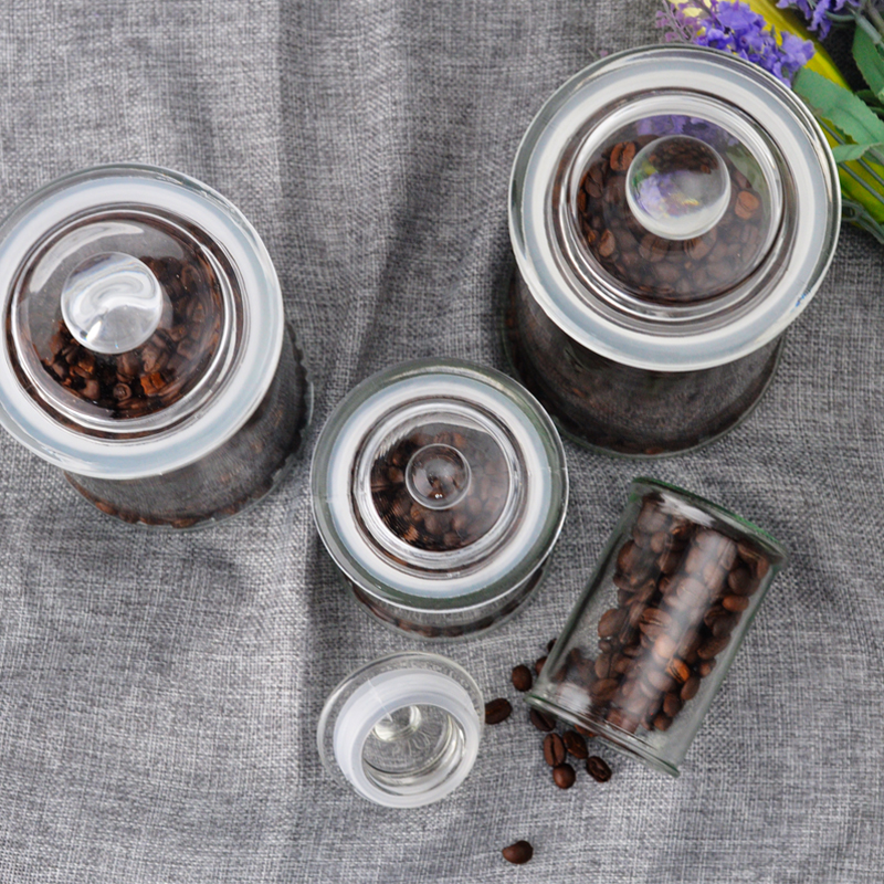 Classic Large Decorative Cotton Jar Bathroom Storage Organizer Canister Glass Jar With Lid