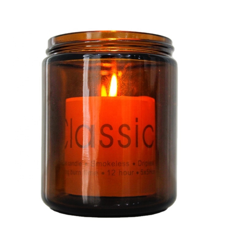 Classic Round Amber Colour Glass Candle Jars open mouth  Incense candle use High Quality and Cosmetic Available
