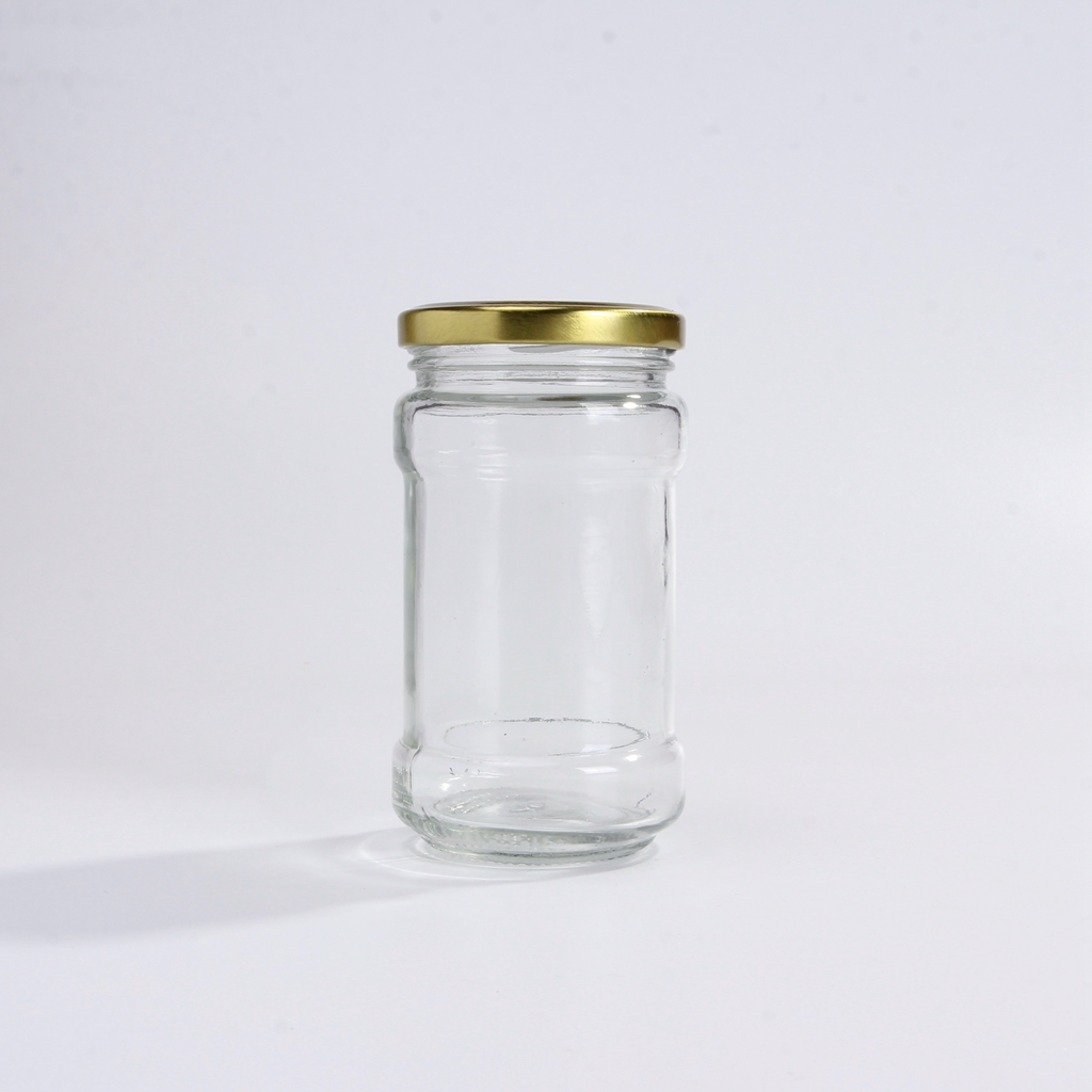 Classic Round Shape Sauce Bottles Jars Food Grade For Juice/Food/Honey/Sauce Packaging with Metal Lids Customize Logo Available