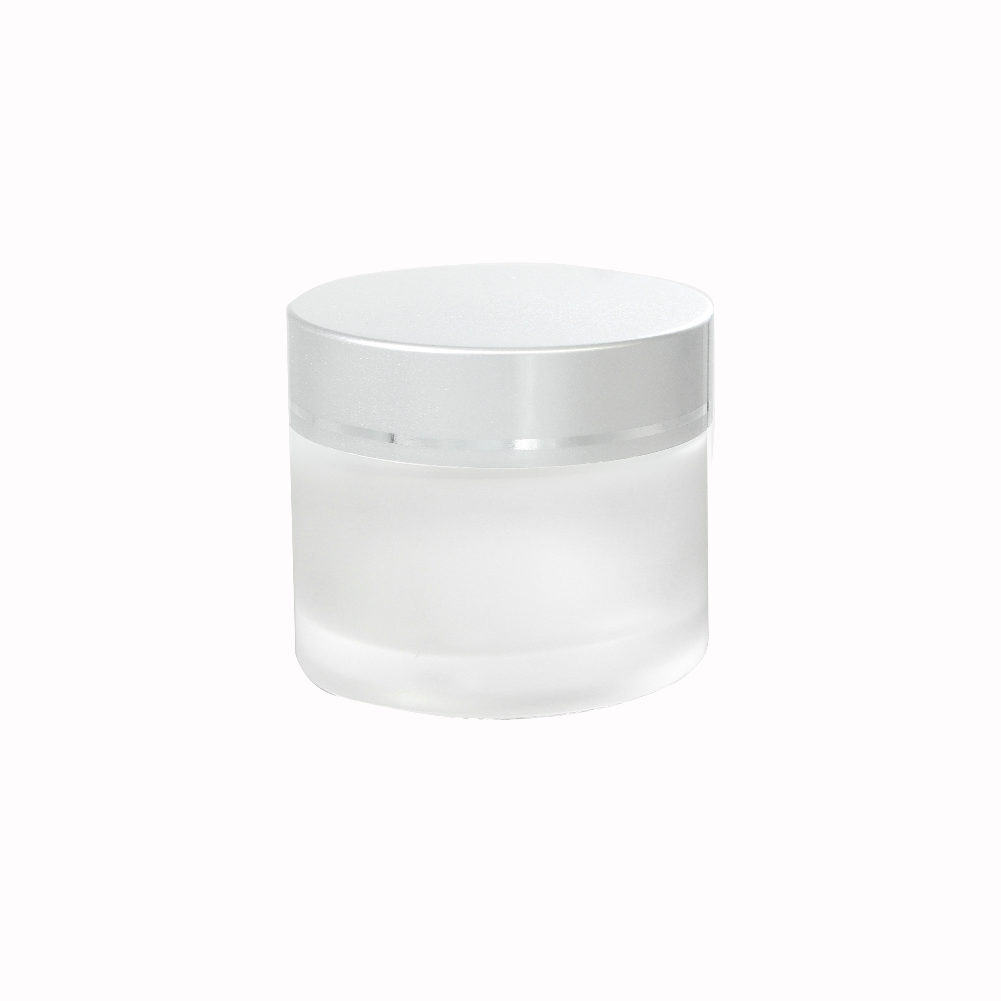 Classic Round Shape with Forst Silver Screw Lids Make Up Glass Jars Design Beauty Cream Jars Specially Packaging Containers