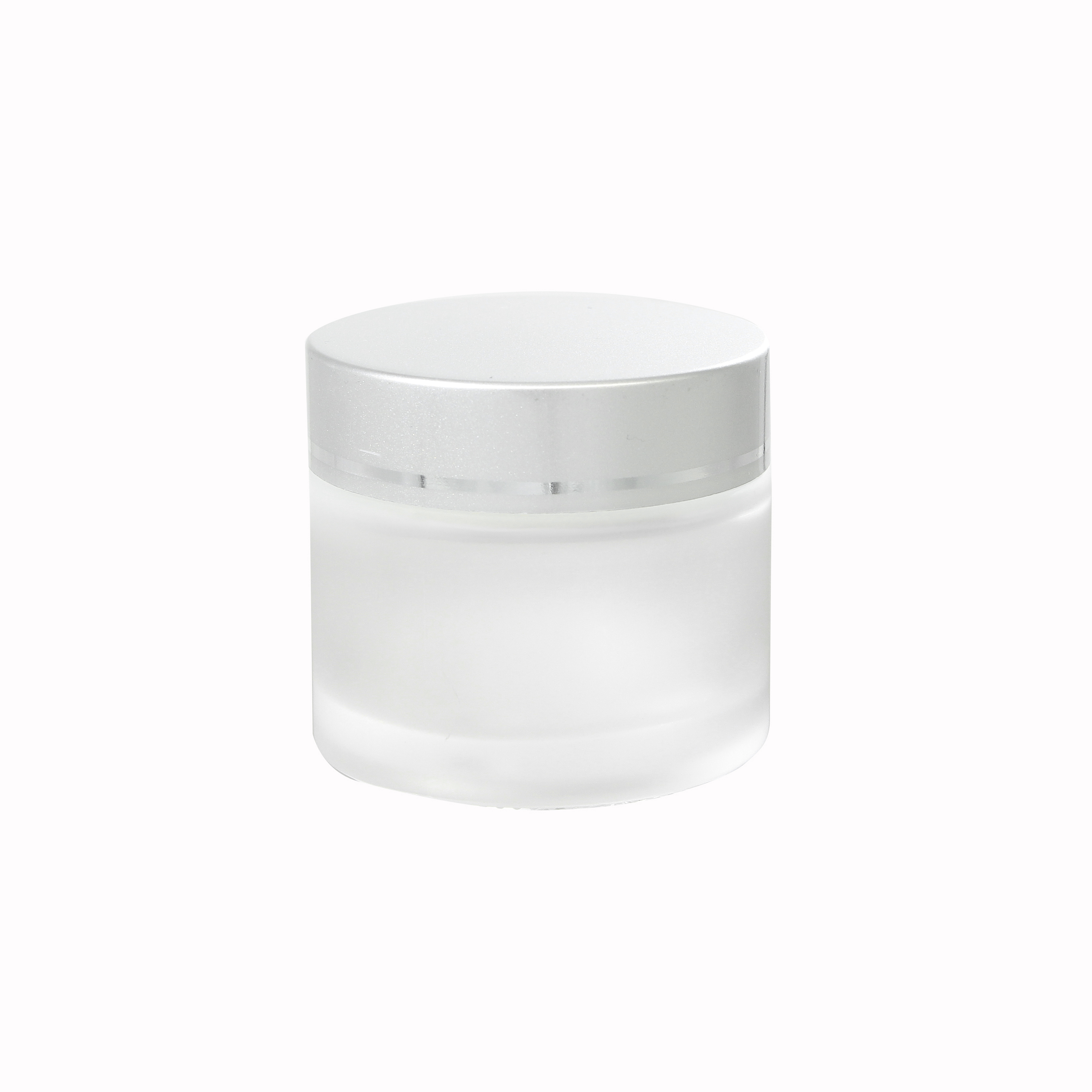 Classic Round Shape with Forst Silver Screw Lids Make Up Glass Jars Design Beauty Cream Jars Specially Packaging Containers