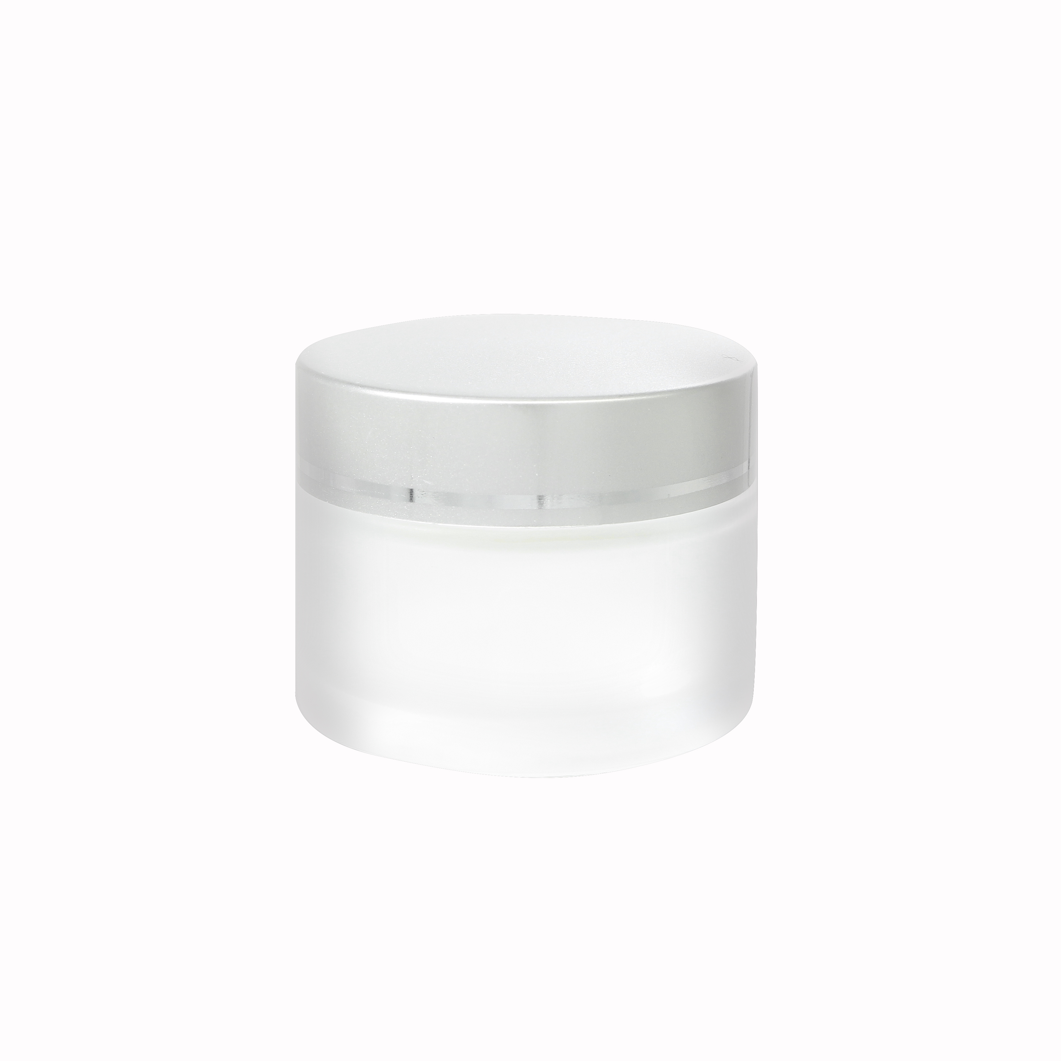 Classic Round Shape with Forst Silver Screw Lids Make Up Glass Jars Design Beauty Cream Jars Specially Packaging Containers