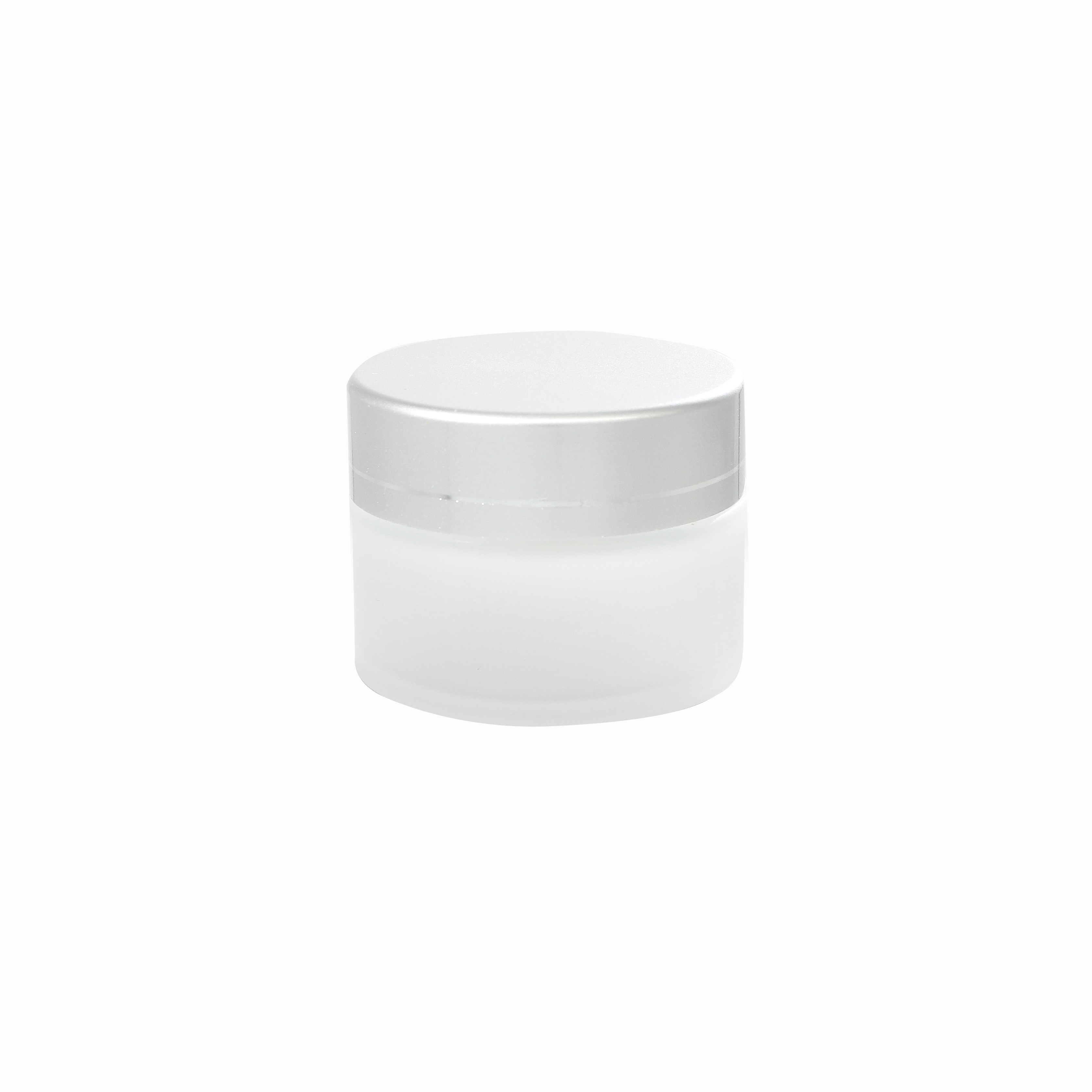 Classic Round Shape with Forst Silver Screw Lids Make Up Glass Jars Design Beauty Cream Jars Specially Packaging Containers