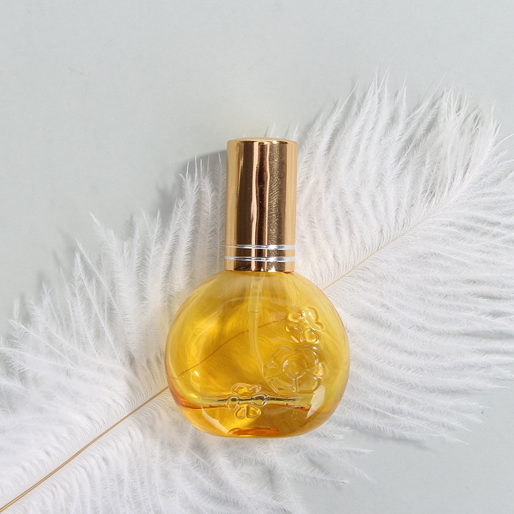 Classic Round frasco de vidrio de perfumeria customised refeel colorful 50 ml/ 55 ml/ 100 ml glass pump spray bottles