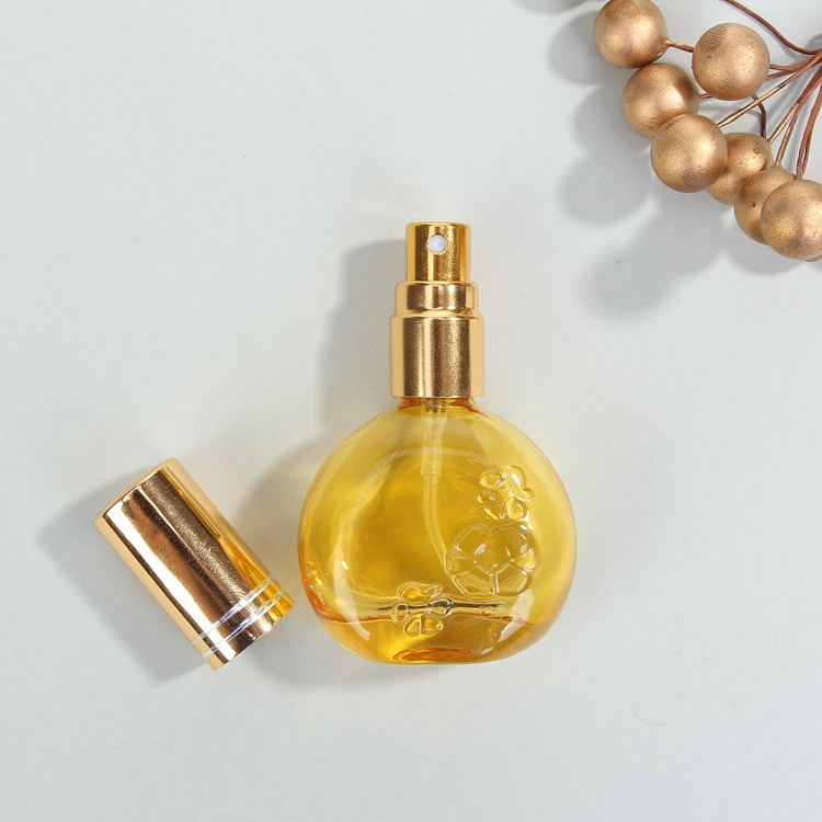 Classic Round frasco de vidrio de perfumeria customised refeel colorful 50 ml/ 55 ml/ 100 ml glass pump spray bottles