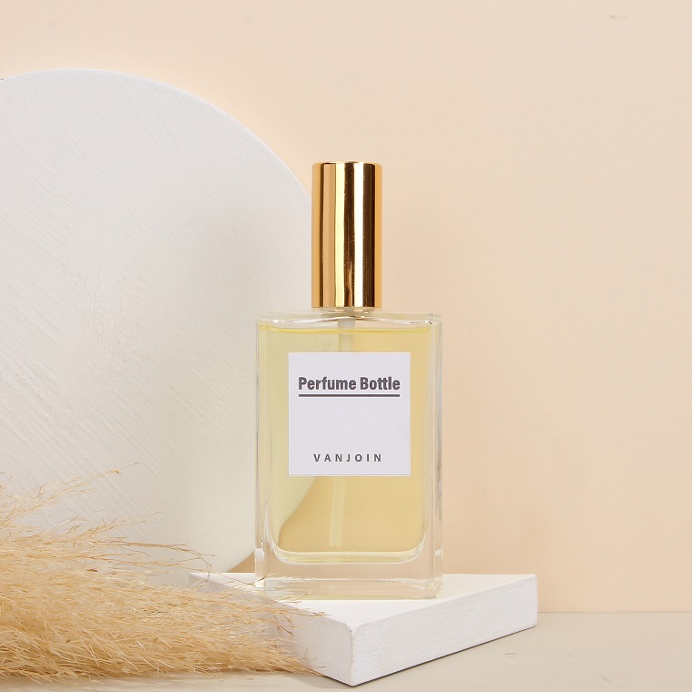 Classic Square frasco de vidrio de perfumeria customised refeel square 50 ml/ 55 ml/ 100 ml glass pump spray bottles