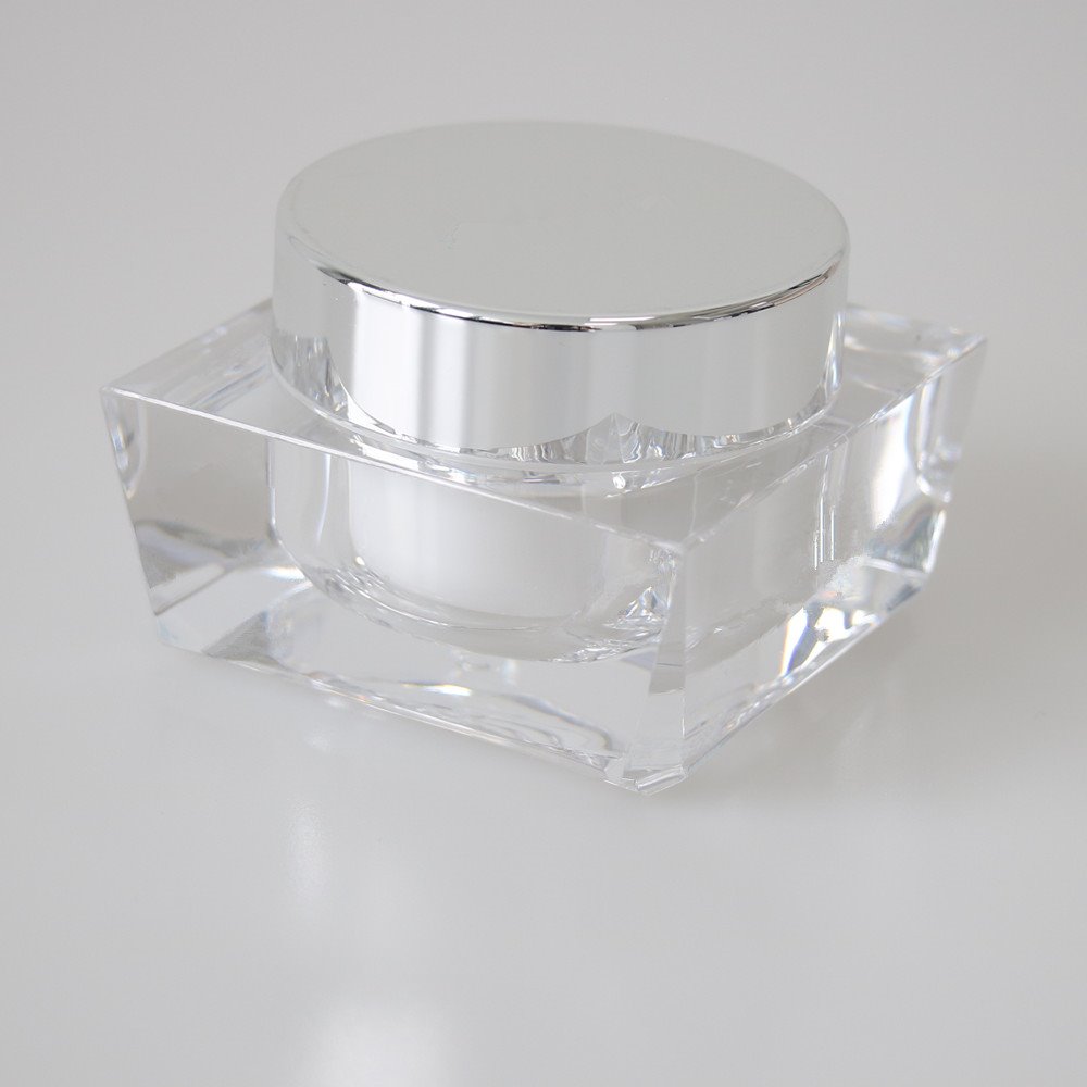 Classic Style Empty Cosmetic 15g 30g 50g Square Acrylic Cream Jar Packaging