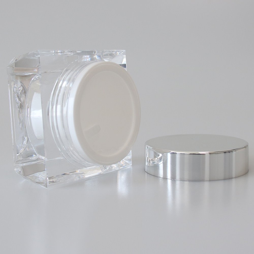 Classic Style Empty Cosmetic 15g 30g 50g Square Acrylic Cream Jar Packaging