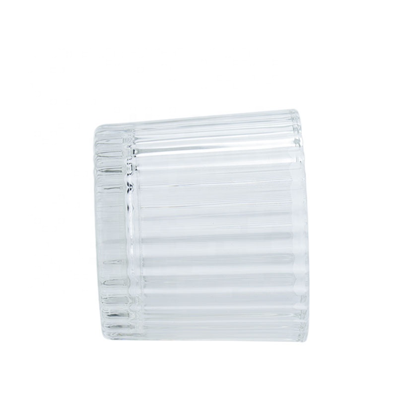 Classic Vertical Glass Jar For Candle Making Thick Bottom Transparent Glass Candle Holder