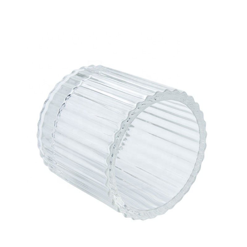 Classic Vertical Glass Jar For Candle Making Thick Bottom Transparent Glass Candle Holder