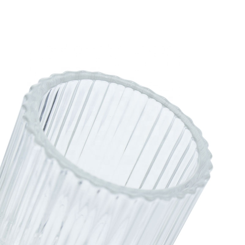 Classic Vertical Glass Jar For Candle Making Thick Bottom Transparent Glass Candle Holder