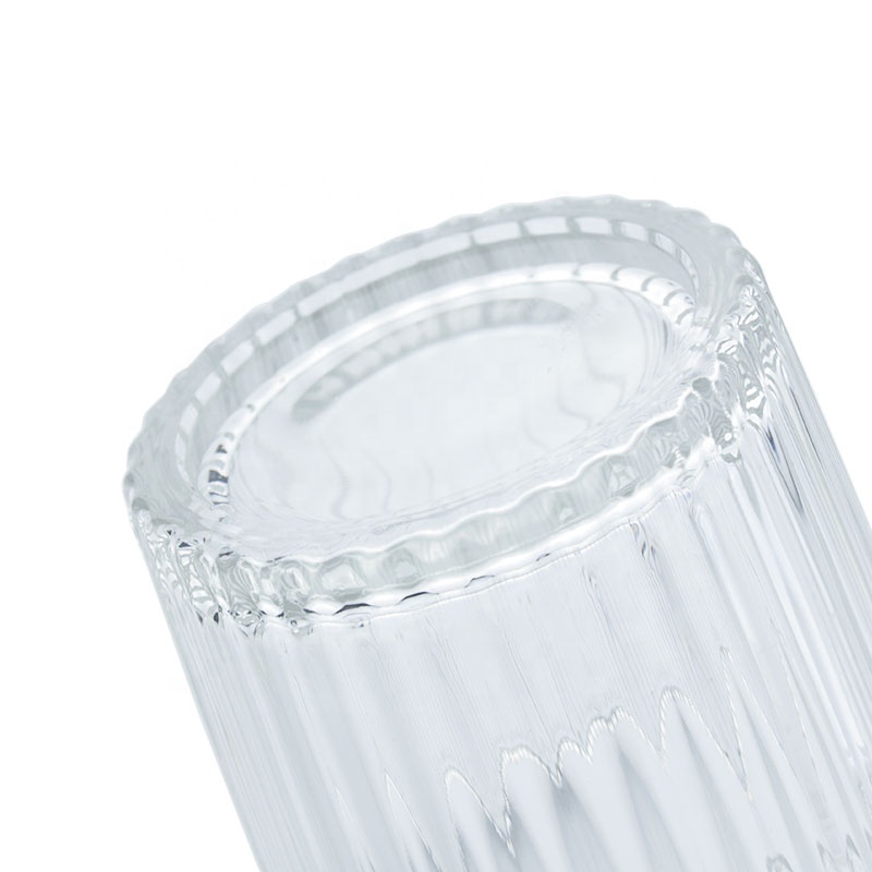 Classic Vertical Glass Jar For Candle Making Thick Bottom Transparent Glass Candle Holder