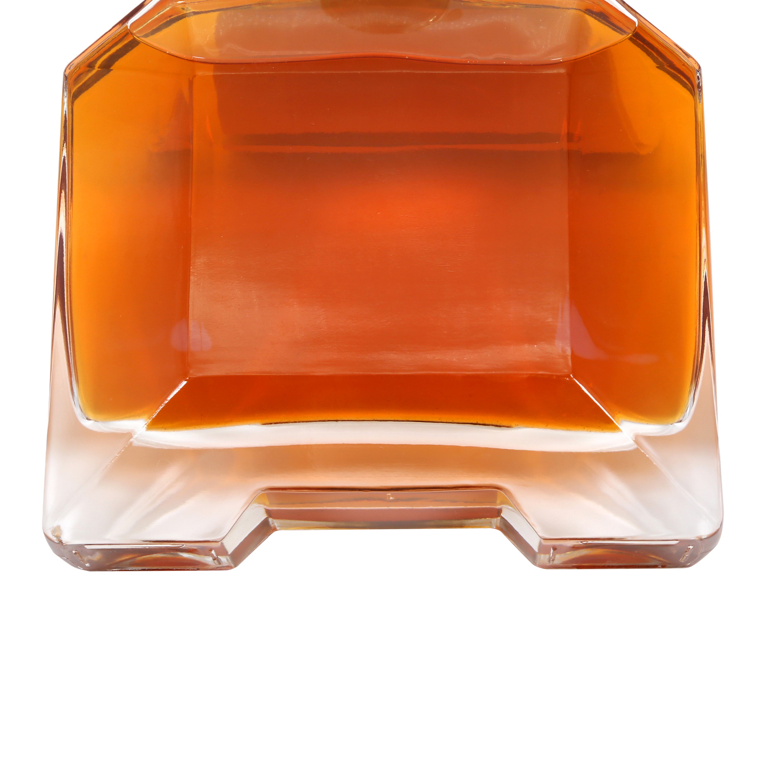 Classic crystal transparency super flint glass spirit bottle with heavy plastic cap