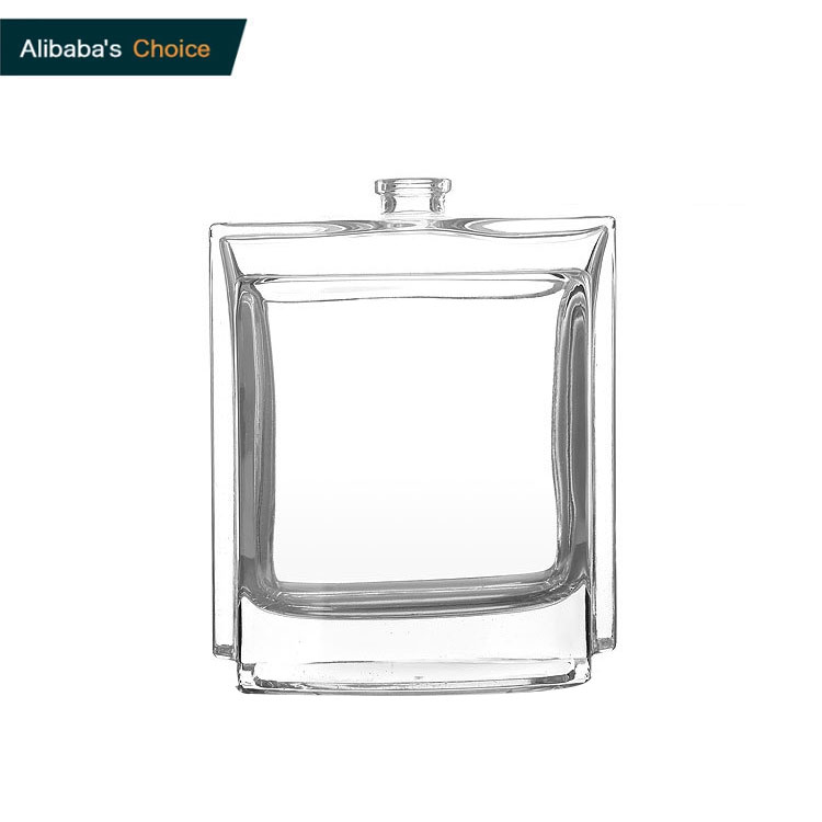Classic square 100ml perfume bottle with black cap