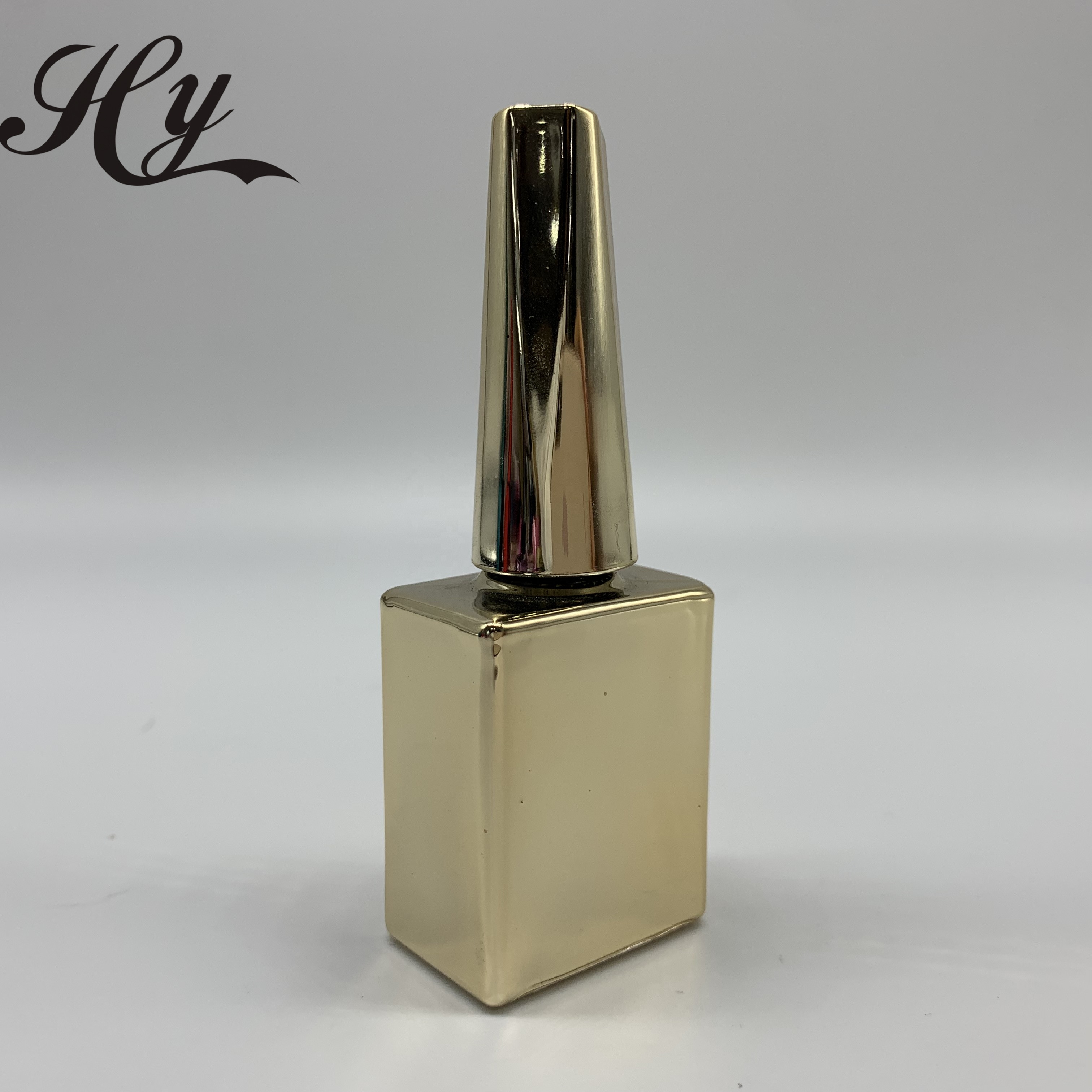 Classical Electroplating 15ml empty square nail polish Glass bottle Customizable