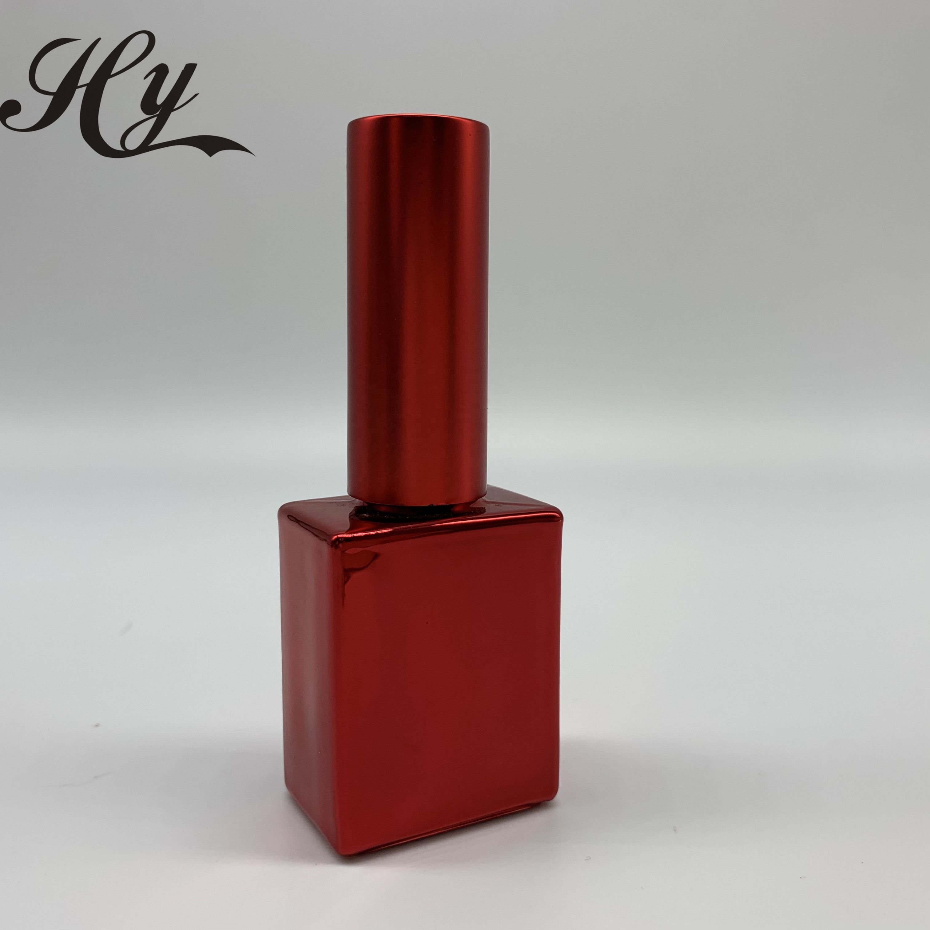 Classical Electroplating 15ml empty square nail polish Glass bottle Customizable