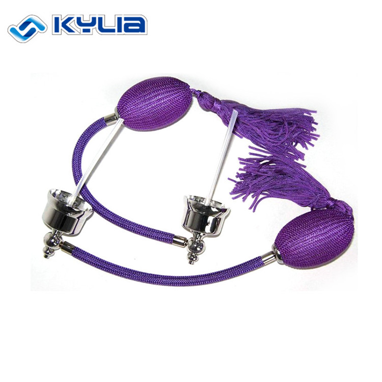 Classical Fashion Color Fabric Air Gas Pump Bulb Spray Atomizer, 100ml Empty Glass Perfume Bottle