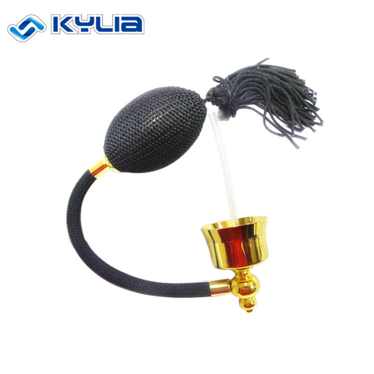 Classical Fashion Color Fabric Air Gas Pump Bulb Spray Atomizer, 100ml Empty Glass Perfume Bottle
