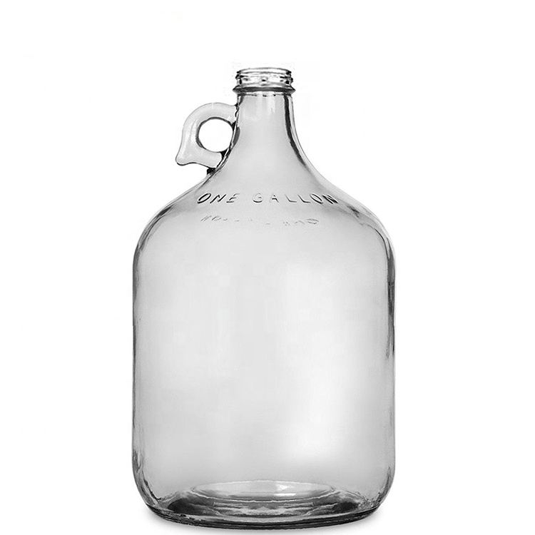 Clear 1 Gallon recycled glass beer growler glass bottle with cap