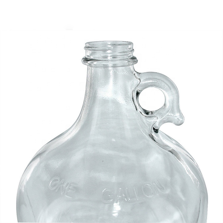 Clear 1 Gallon recycled glass beer growler glass bottle with cap