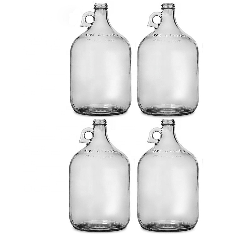 Clear 1 Gallon recycled glass beer growler glass bottle with cap