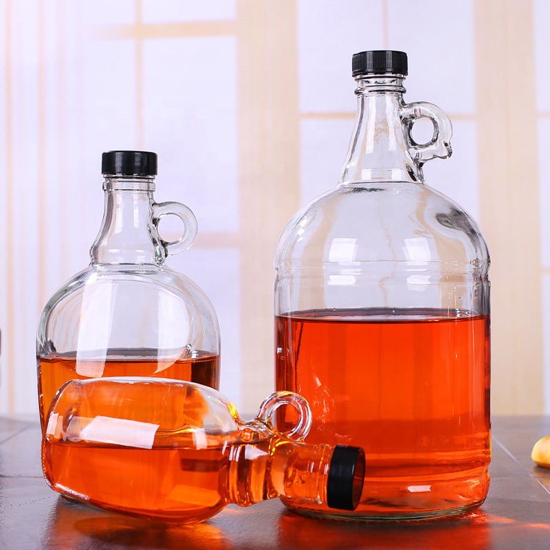 Clear 1 gallon wine bottle with plastic cap for water beer package