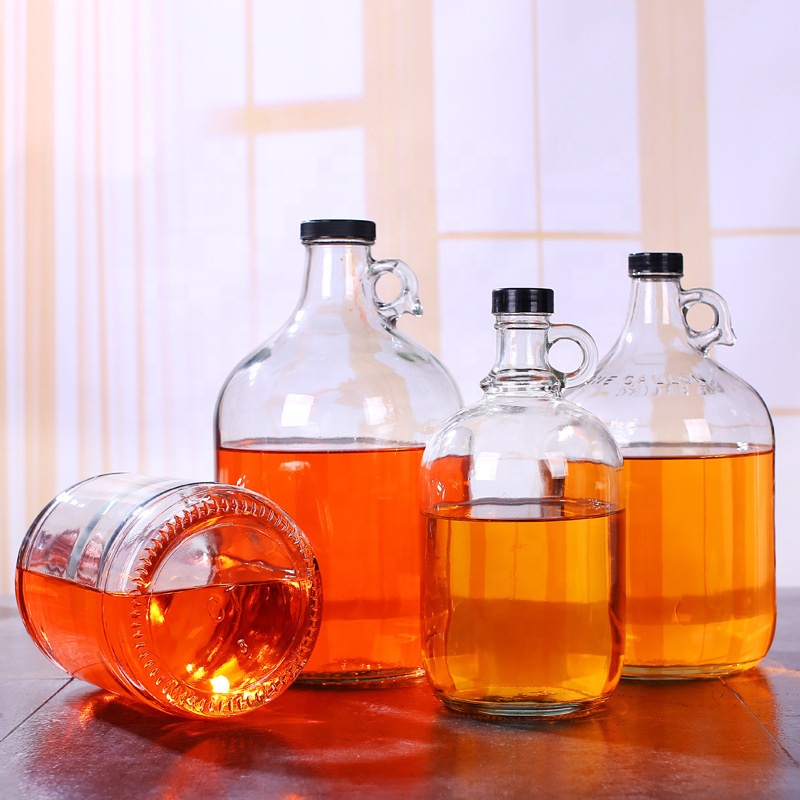 Clear 1 gallon wine bottle with plastic cap for water beer package