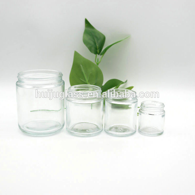 Clear, 1 oz, Round Glass Jars, with Inner Liners and black Lids
