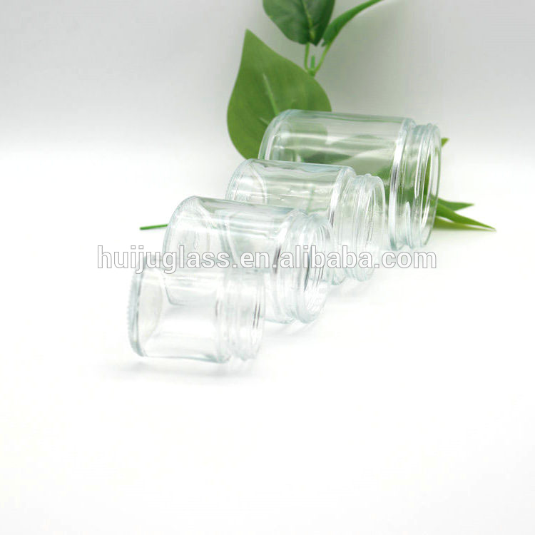 Clear, 1 oz, Round Glass Jars, with Inner Liners and black Lids