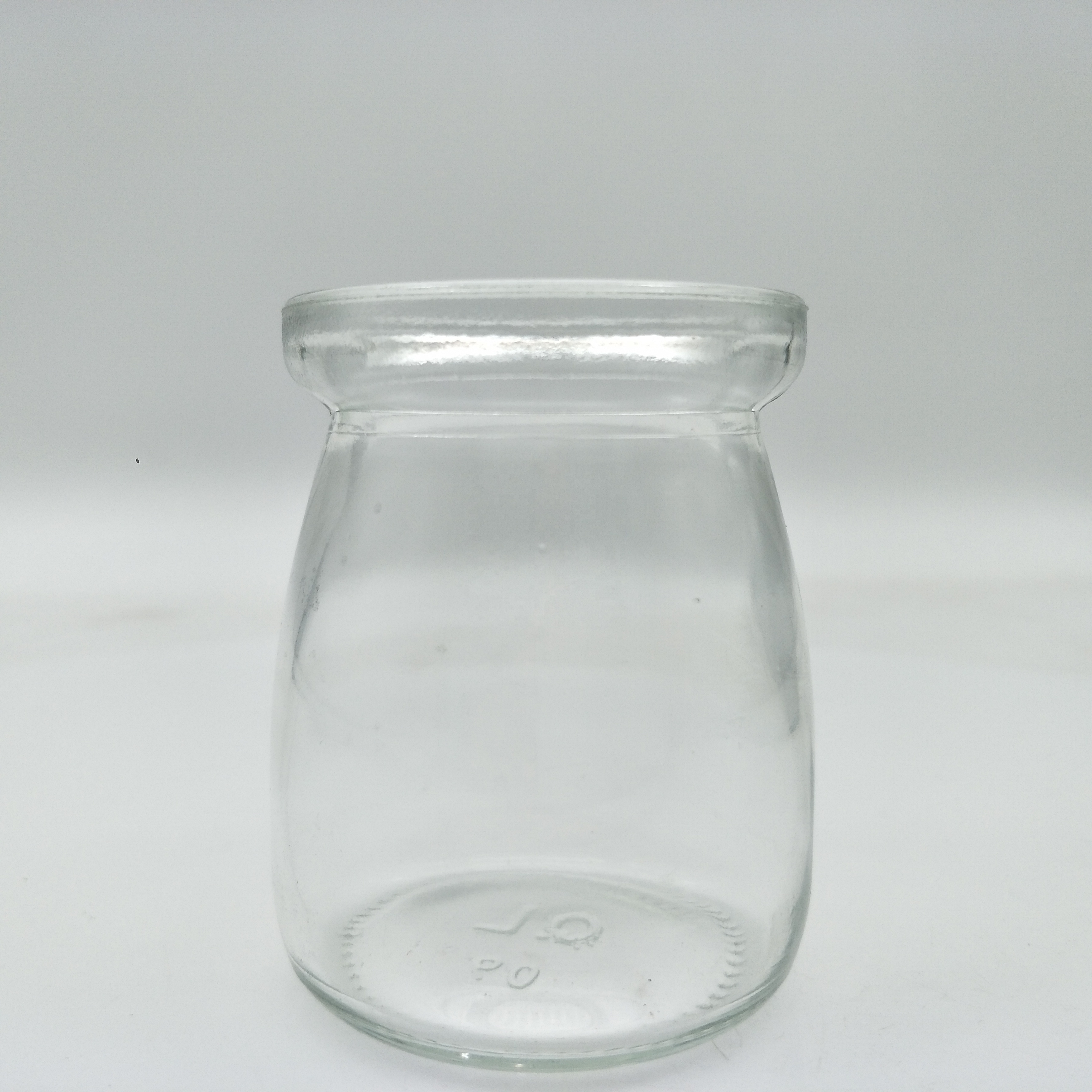 Clear 100ml wide mouth bottle yogurt glass pudding bottle with plastic cap