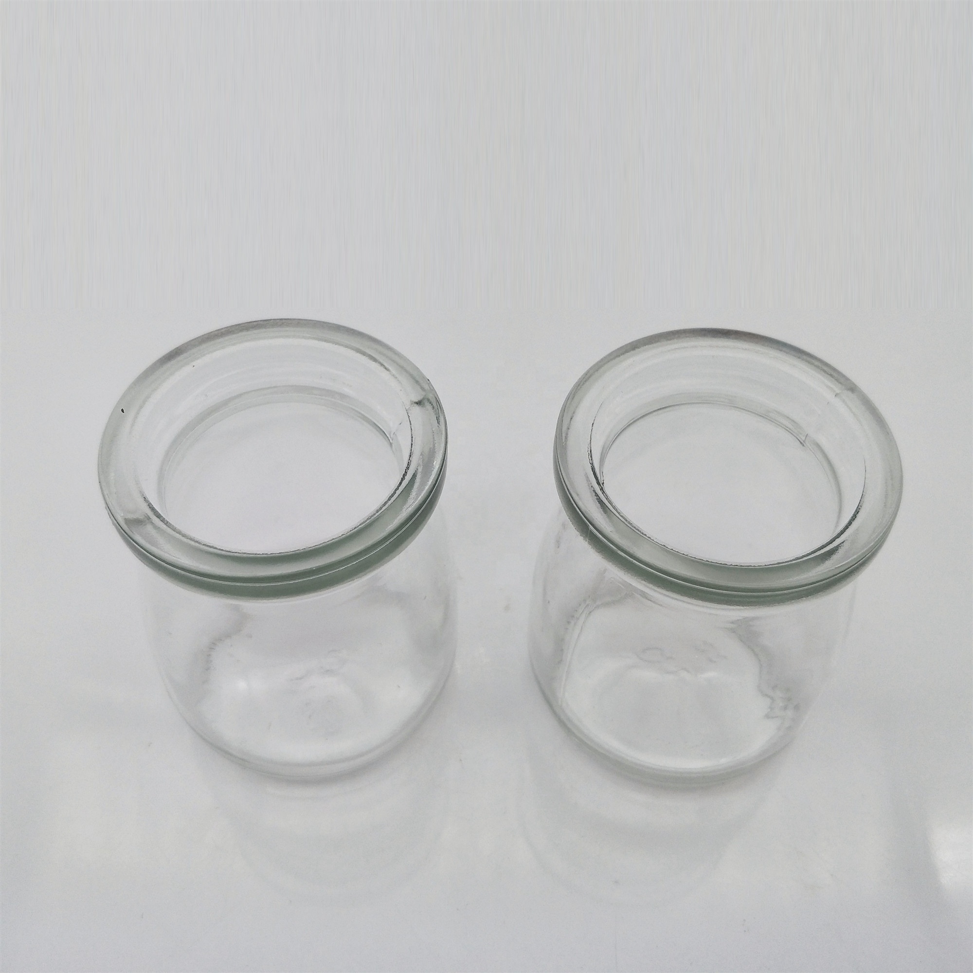 Clear 100ml wide mouth bottle yogurt glass pudding bottle with plastic cap