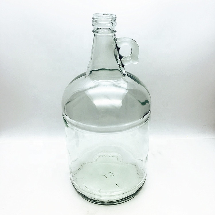 Clear 107oz 3Liter glass growler wine beer bottle with small handle lid
