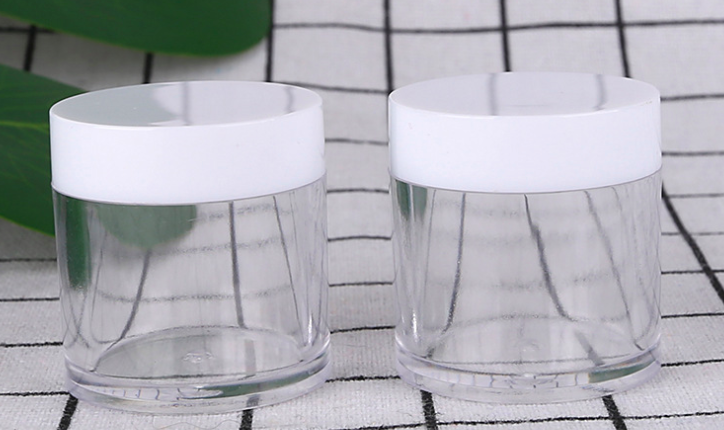 Clear 10g dia height 30mm 31.5mm taller shape powder glitter eyeshadow with clear black white lid