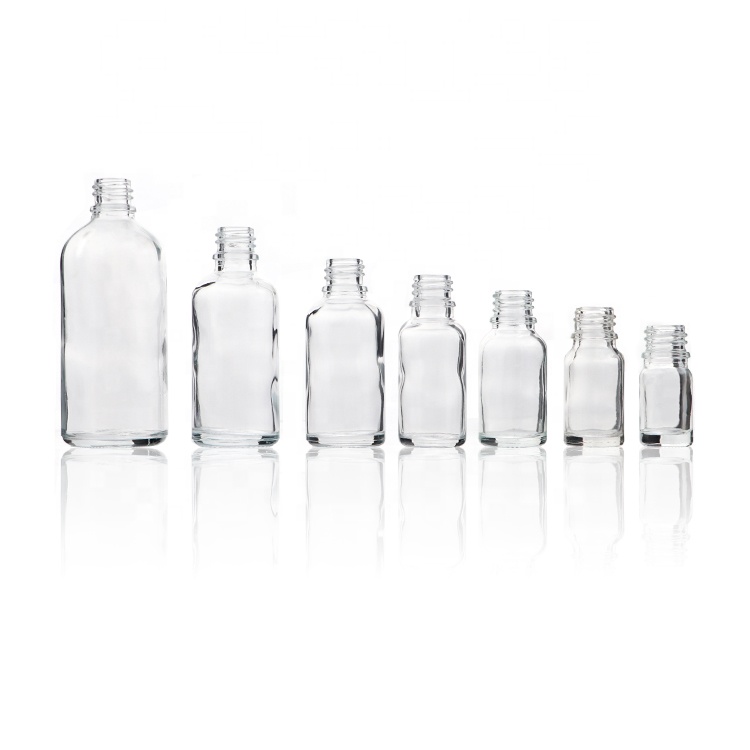 Clear 10ml 15ml 30ml 50ml Hand Sanitizer Oil Serum Glass Spray Bottle With Gold Screw Caps