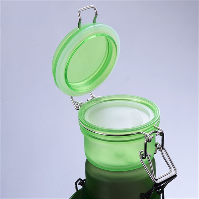 Clear 1300ml plastic kilner preserving clip top jas with metal clip in pyramid shape