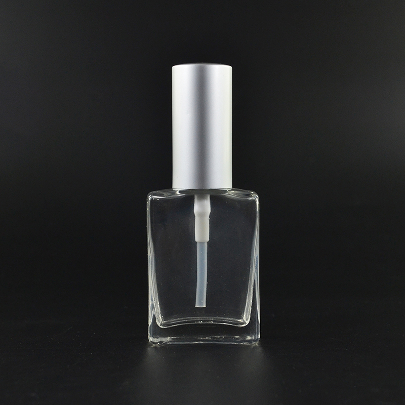 Clear 15ml 30ml 50ml 100ml perfume rectangular square glass bottle with lotion pump cap