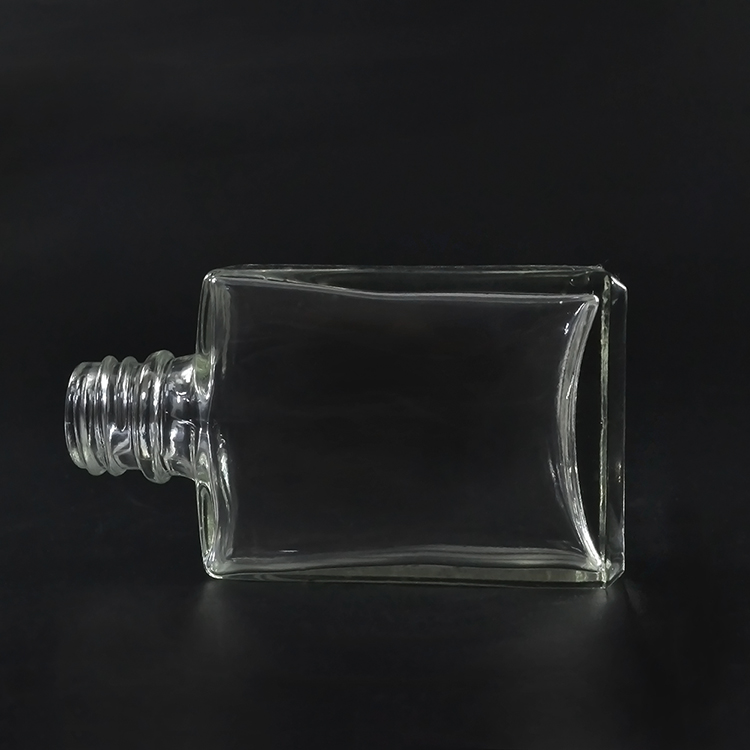 Clear 15ml 30ml 50ml 100ml perfume rectangular square glass bottle with lotion pump cap