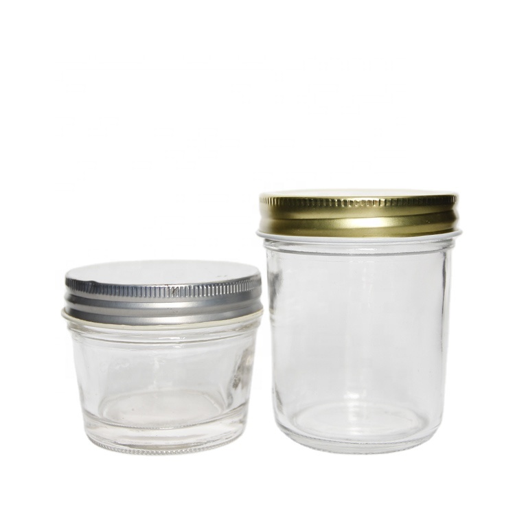 Clear 200ml Taper Round Glass Mason Jar For Food Jam Jelly Canning