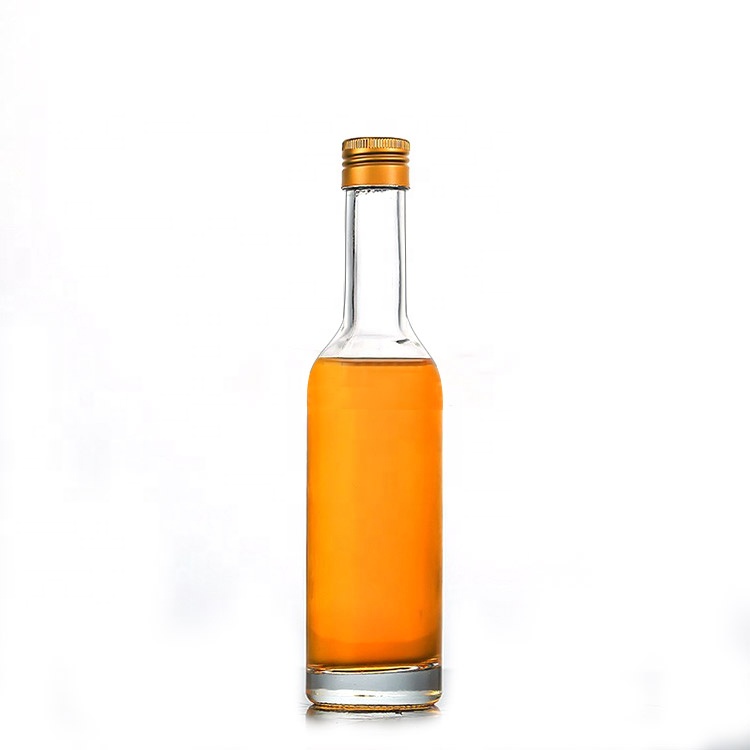 Clear 250ml Glass Alcohol Drink Liquor Wine Whisky Bottle With Screw Lid For Spirits